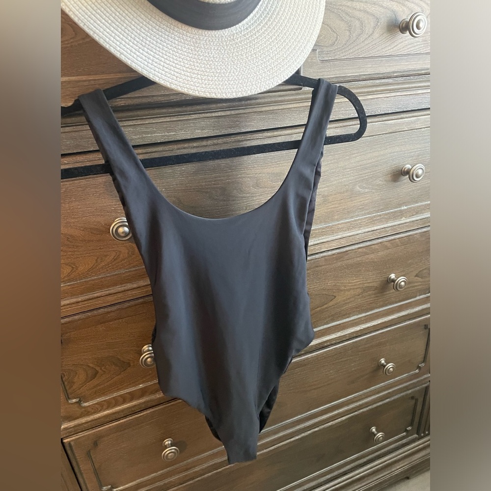 Aerie long one piece bathing suit.